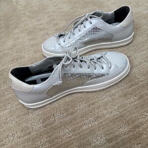 P448 Gray and Metallic Silver Sneakers. EU 37, US 7-1/2. Original box